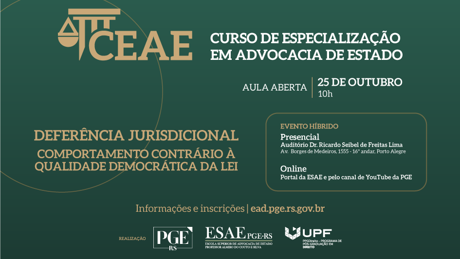 GAB   02 10   Curso de Especialização   A Democracia pelo Direito   Aula Aberta   Site